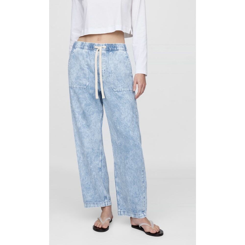 Gap High Rise UltraSoft Barrel Jeans Light Wash Women’s L - Picture 2 of 7